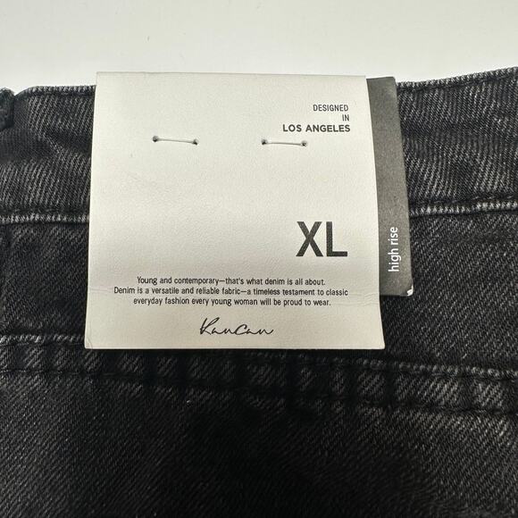 NWT Kancan Black Highrise Distressed Denim Shorts Womens Size XL - Picture 4 of 8